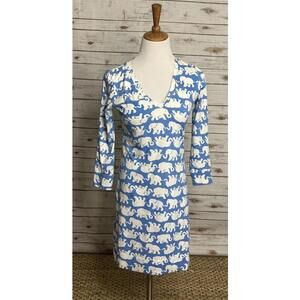 Lilly Pulitzer Tusk in Sun 3/4 length sleeve V-neck t-shirt dress Size XS